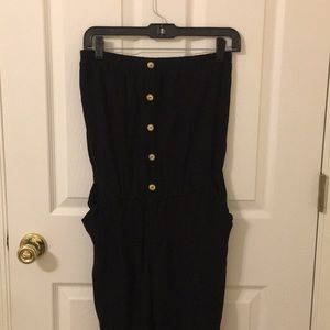 Black romper with gold buttons size small